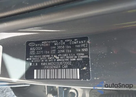 2025 Hyundai Elantra Sel Sport z USA, uszkodzony, nr VIN KMHLM4DG1SU872002